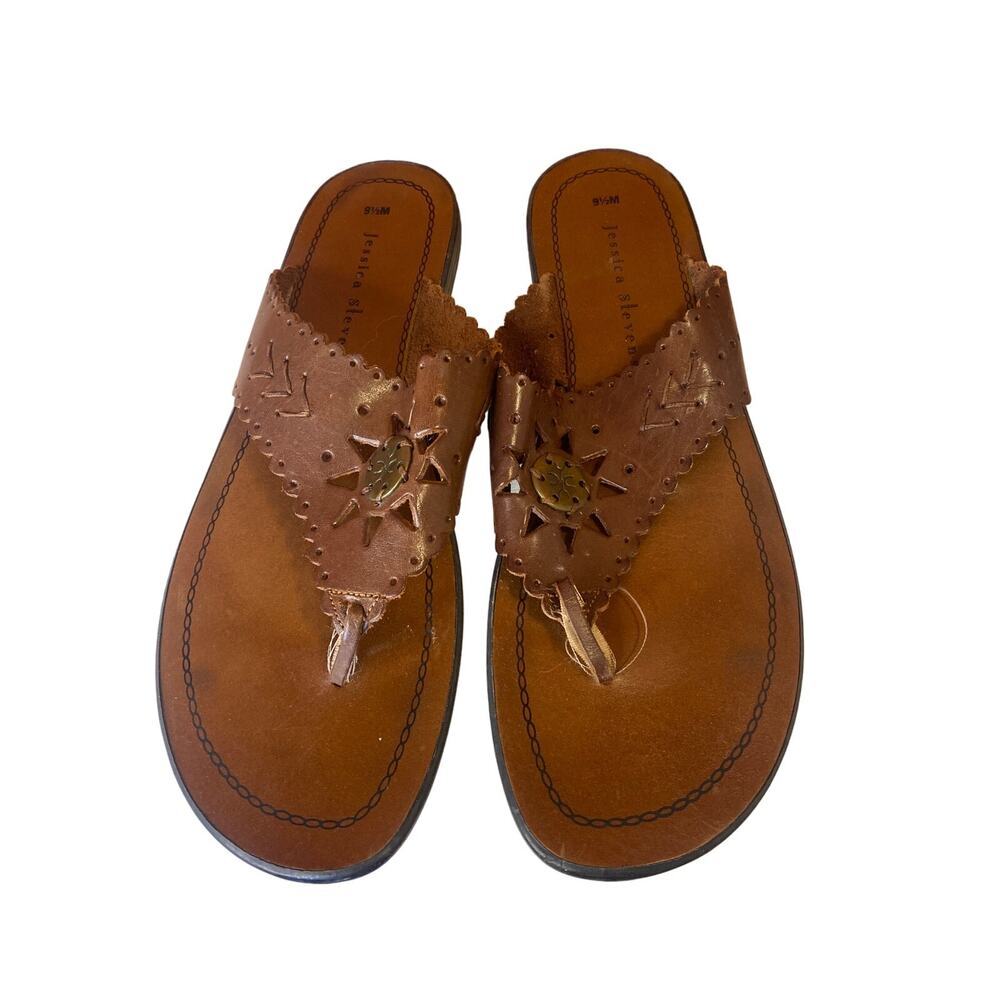 Brown Jessica Stevens Leather Boho Sandals 9.5